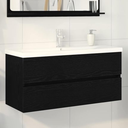 Novaro Fürdőszobai mosdószekrény Fekete tölgy 100 x 39 x 62 cm