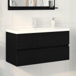 Novaro Fürdőszobai mosdószekrény Fekete tölgy 90 x 39 x 62 cm