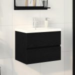 Novaro Fürdőszobai mosdószekrény Fekete tölgy 60 x 39 x 62 cm