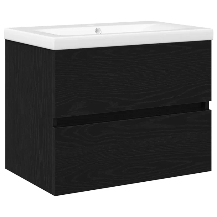 Novaro Fürdőszobai mosdószekrény Fekete tölgy 60 x 39 x 62 cm