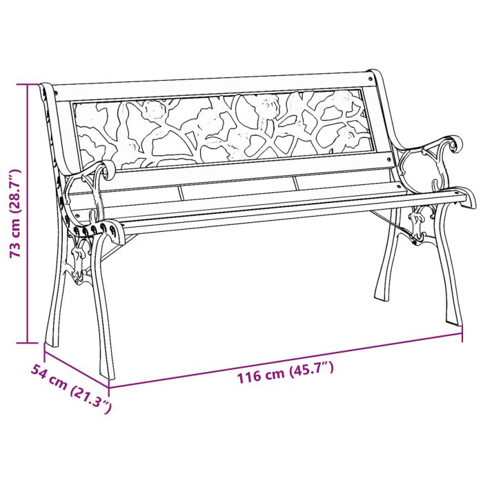 Novaro Kerti pad párnával Barna 116 x 54 x 73 cm faszínű - Image 8