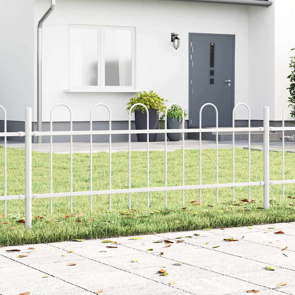 Novaro Kerti Kerítés BOXTEL 4 db 6,8 x 0,6 m Porfestett acél Fehér