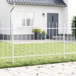 Novaro Kerti Kerítés WOERDEN 5 db 8,5 x 0,8 m Porfestett acél Fehér