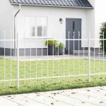 Novaro Kerti Kerítés WOERDEN 7 db 11,9 x 1 m Porfestett acél Fehér