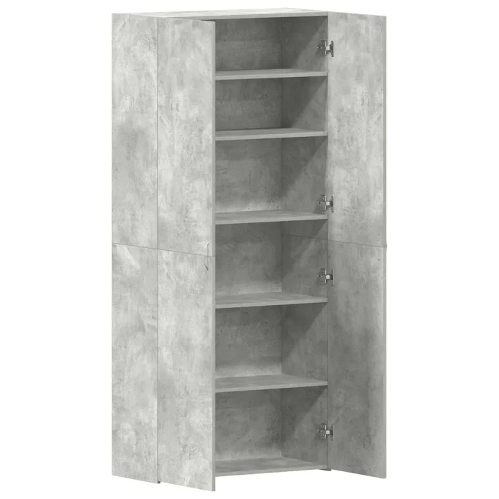 Novaro Cipőszekrény 80 x 35.5 x 180 cm Szerelt Fa Szürke
