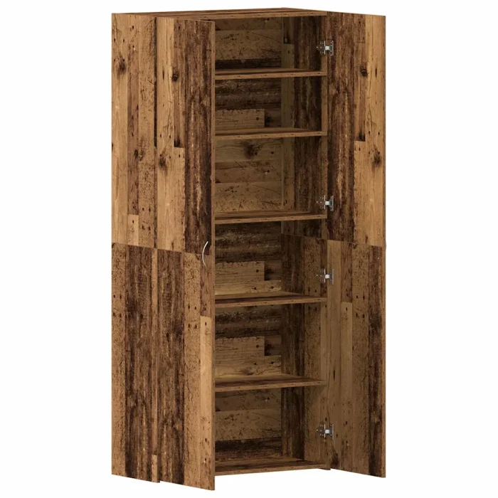 Novaro Cipőszekrény 80 x 35.5 x 180 cm Szerelt Fa Barna