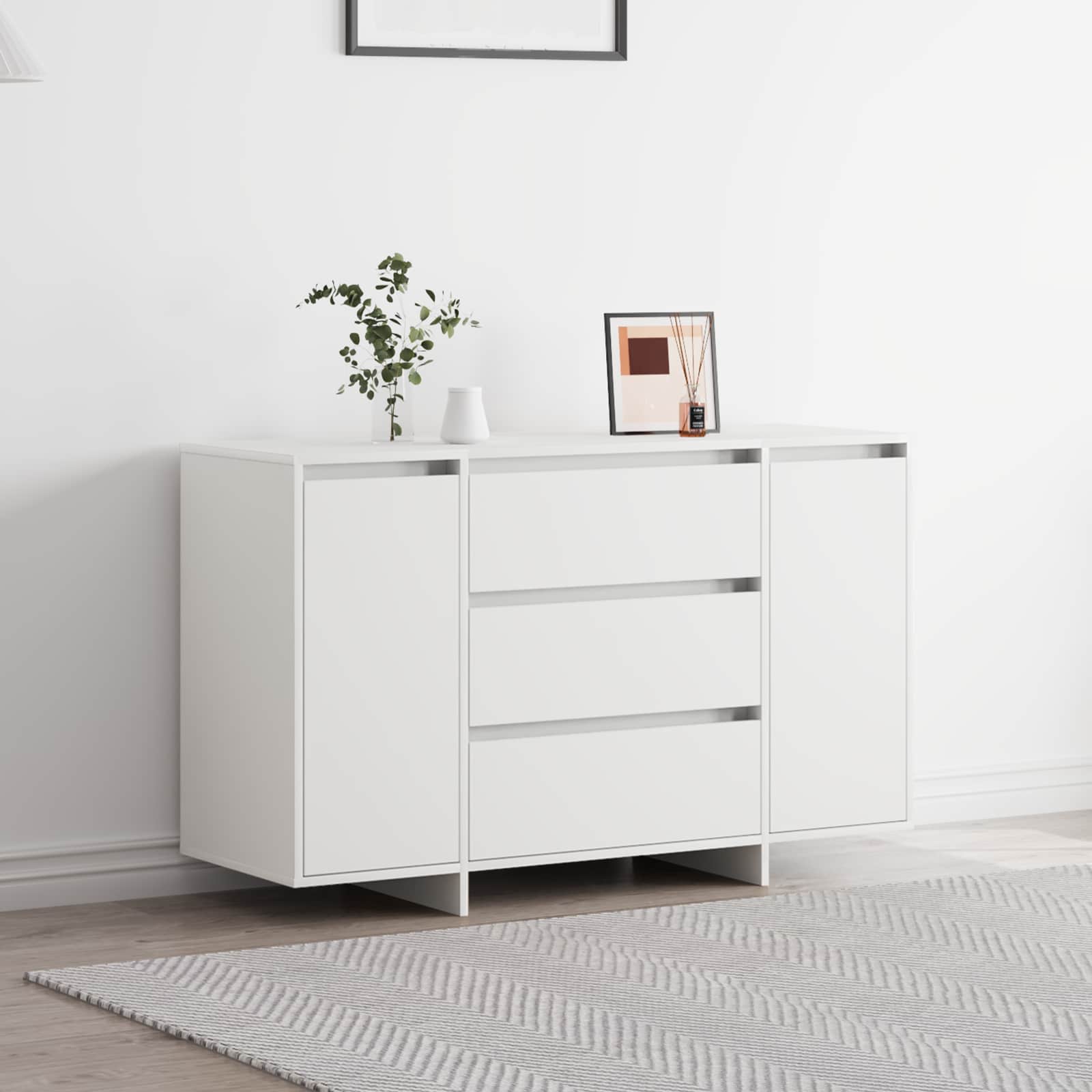 Novaro Széf fiókkal Fehér 120 x 41 x 75 cm Faanyag
