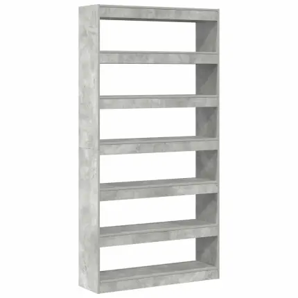 Novaro Könyvespolc 6 szintes 100 x 30 x 198 cm Szerelt Fa Beton Szürke