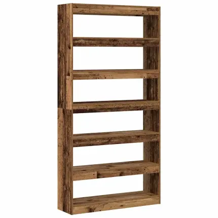 Novaro Könyvespolc 6 szintes 100 x 30 x 198 cm Szerelt Fa Hulladékfa