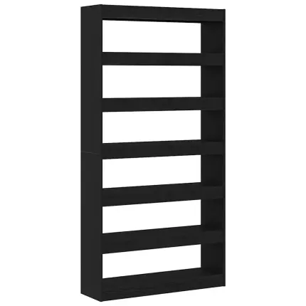 Novaro Könyvespolc 6 szintes 100 x 30 x 198 cm Szerelt Fa Fekete Tölgy