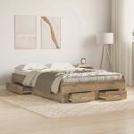 Novaro Ágykeret fiókkal Artisan tölgy 120 x 200 cm Szerelt Fa