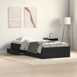 Novaro Ágykeret fiókkal tárolóval Fekete tölgy 90 x 190 cm Szerelt Fa