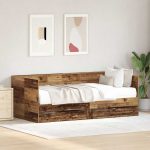 Novaro Nappaliágy fiókkal polcokkal Öreg fa 90 x 200 cm Szerelt Fa