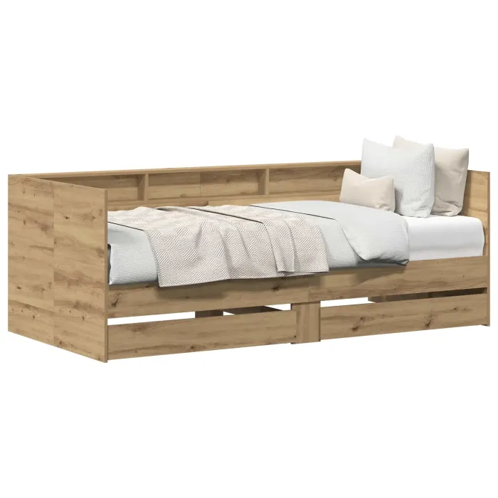 Novaro Nappaliágy fiókkal Artisan tölgy 90 x 200 cm Szerelt Fa