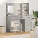 Novaro Öltözködőasztal 2 db Szürke 78.5 x 41 x 135 cm Szerelt Fa