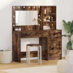 Novaro Öltözködőasztal 2 db Barna 78.5 x 41 x 135 cm Szerelt Fa
