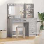 Novaro Öltözködőasztal 2 db Világosszürke 78.5 x 41 x 135 cm
