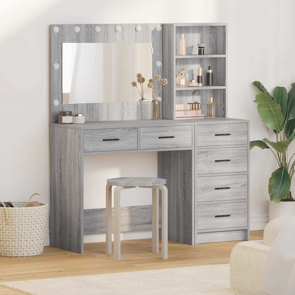 Novaro Öltözködőasztal 2 db Világosszürke 78.5 x 41 x 135 cm