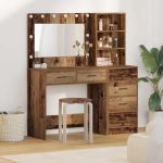Novaro Öltözködőasztal 2 db Barna 78.5 x 41 x 135 cm Szerelt Fa