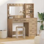 Novaro Öltözködőasztal 2 db Barna 78.5 x 41 x 135 cm Szerelt Fa