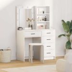 Novaro Öltözködőasztal 2 db Fehér 50 x 41 x 135 cm Szerelt Fa