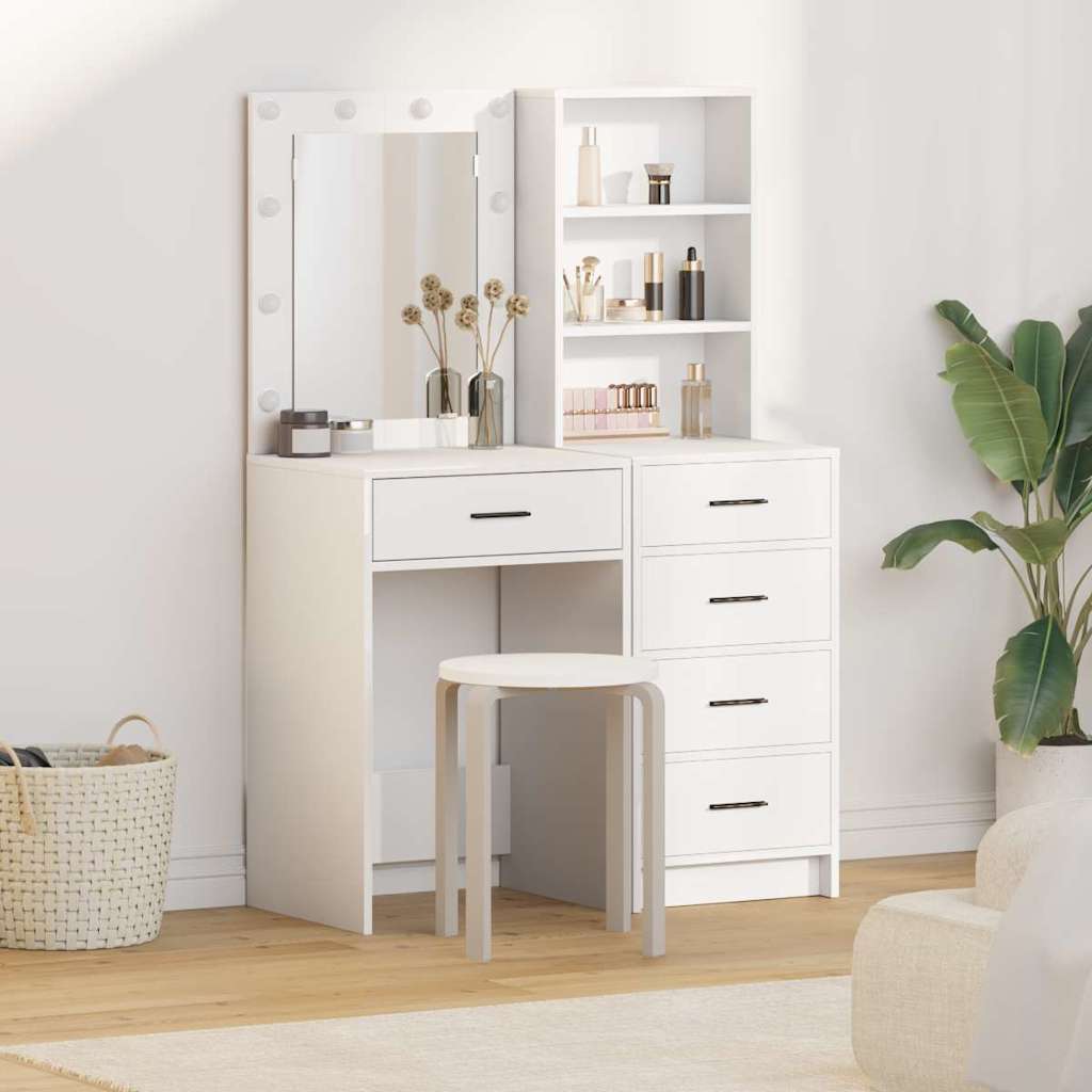 Novaro Öltözködőasztal 2 db Fehér 50 x 41 x 135 cm Szerelt Fa