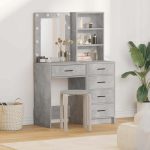 Novaro Öltözködőasztal 2 db Szürke 50 x 41 x 135 cm Szerelt Fa