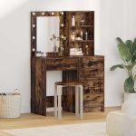 Novaro Öltözködőasztal 2 db Barna 50 x 41 x 135 cm Szerelt Fa