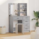 Novaro Öltözködőasztal 2 db Szürke 50 x 41 x 135 cm Szerelt Fa