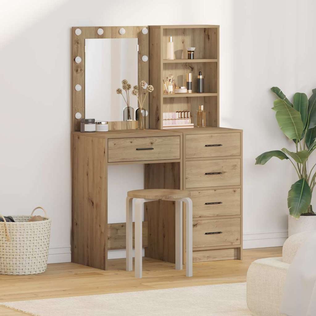 Novaro Öltözködőasztal 2 db Barna 50 x 41 x 135 cm Szerelt Fa