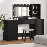 Novaro Öltözködőasztal 3 db Fekete tölgy 78,5 x 41 x 135 cm Szerelt Fa