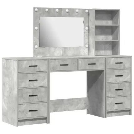 Novaro Öltözködőasztal 3 db Beton Szürke 78,5 x 41 x 135 cm Szerelt Fa
