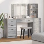Novaro Öltözködőasztal 3 db Szürke Sonoma 78,5 x 41 x 135 cm