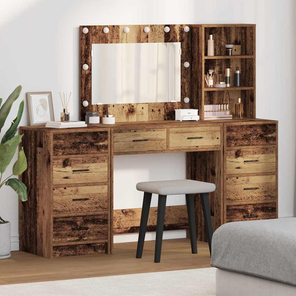 Novaro Öltözködőasztal 3 db Öreg fa 78,5 x 41 x 135 cm Szerelt Fa