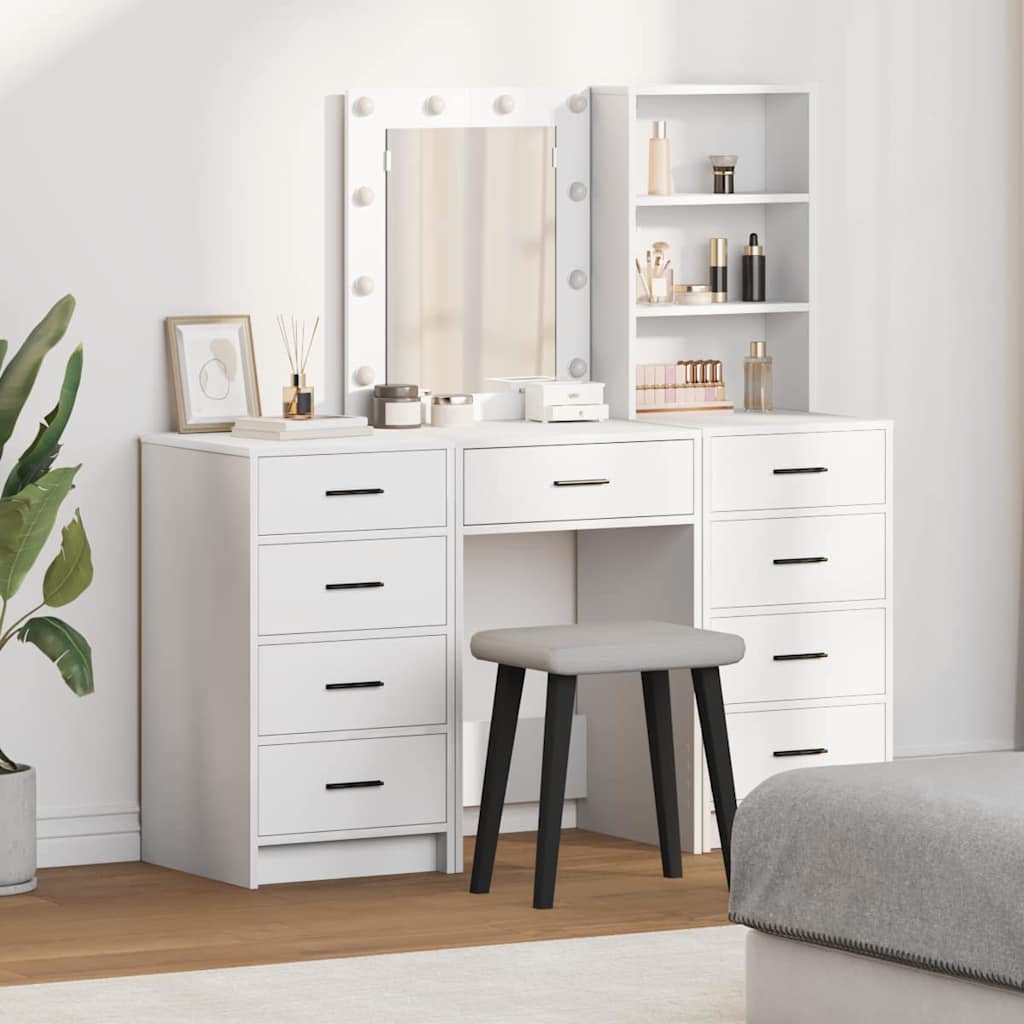 Novaro Öltözködőasztal 3 db Fehér 40 x 41 x 135 cm Szerelt Fa
