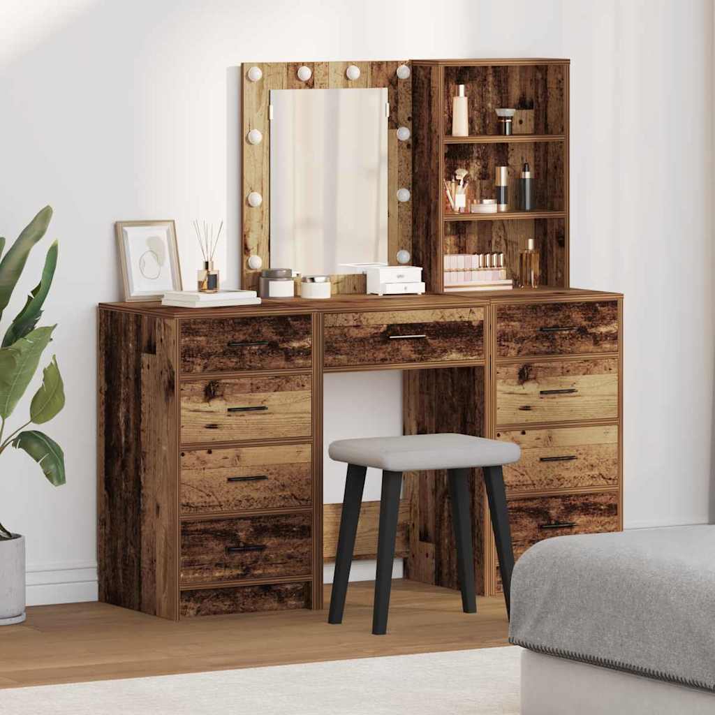 Novaro Öltözködőasztal 3 db Barna 40 x 41 x 135 cm Szerelt Fa