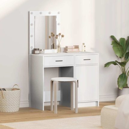 Novaro Öltözködőasztal 2 db Fehér 50 x 41 x 135 cm Szerelt Fa