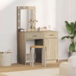 Novaro Öltözködőasztal 2 db Barna 50 x 41 x 135 cm Szerelt Fa