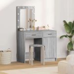 Novaro Öltözködőasztal 2 db Szürke 50 x 41 x 135 cm Szerelt Fa