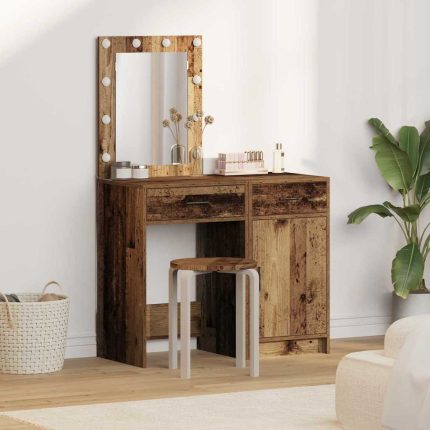 Novaro Öltözködőasztal 2 db Barna 50 x 41 x 135 cm Szerelt Fa
