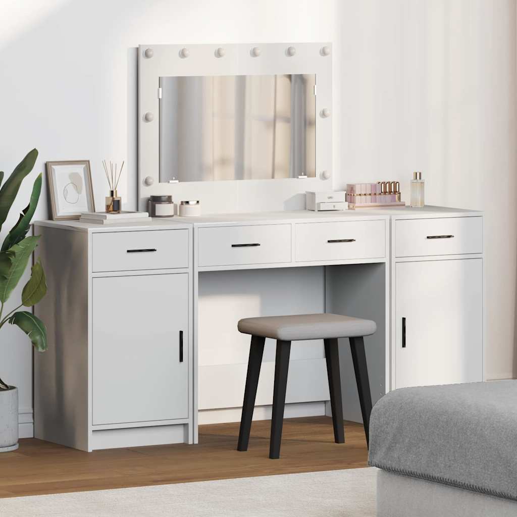 Novaro Öltözködőasztal 3 db Fehér 78,5 x 41 x 135 cm Szerelt Fa