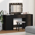 Novaro Öltözködőasztal 3 db Fekete 78,5 x 41 x 135 cm Szerelt Fa