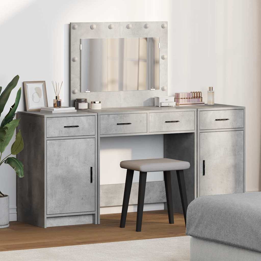Novaro Öltözködőasztal 3 db Szürke 78,5 x 41 x 135 cm Szerelt Fa