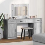 Novaro Öltözködőasztal 3 db Szürke 78,5 x 41 x 135 cm Szerelt Fa