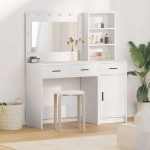 Novaro Öltözködőasztal 2 db Fehér 78,5 x 41 x 135 cm Szerelt Fa