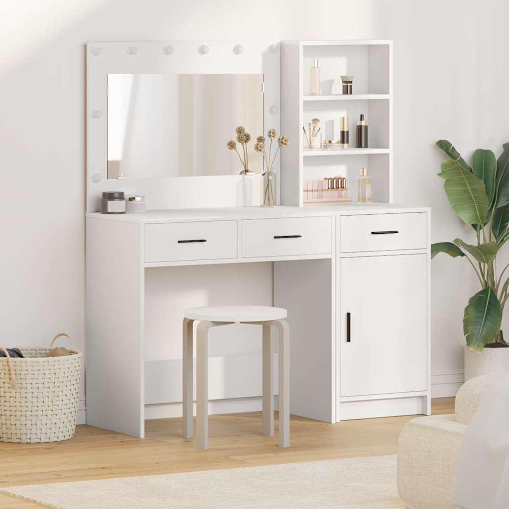 Novaro Öltözködőasztal 2 db Fehér 78,5 x 41 x 135 cm Szerelt Fa