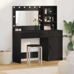 Novaro Öltözködőasztal 2 db Fekete 78,5 x 41 x 135 cm Szerelt Fa