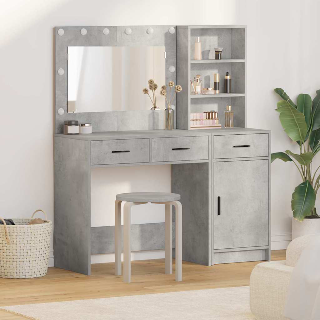 Novaro Öltözködőasztal 2 db Szürke 78,5 x 41 x 135 cm Szerelt Fa