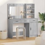 Novaro Öltözködőasztal 2 db Szürke 78,5 x 41 x 135 cm Szerelt Fa
