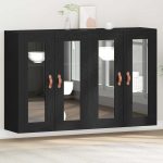 Novaro Fali Szekrények 2 db Fekete tölgy 69,5 x 34 x 90 cm Szerelt Fa